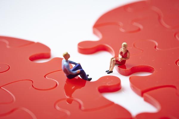 Divorcing Couple Broken Heart Puzzle