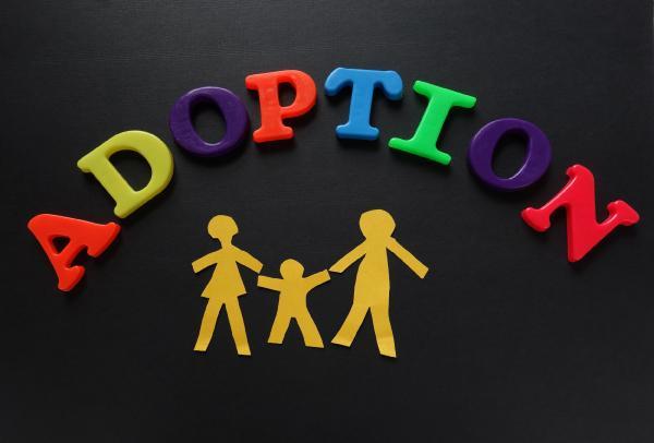 Adoption spelled in colorful magnets