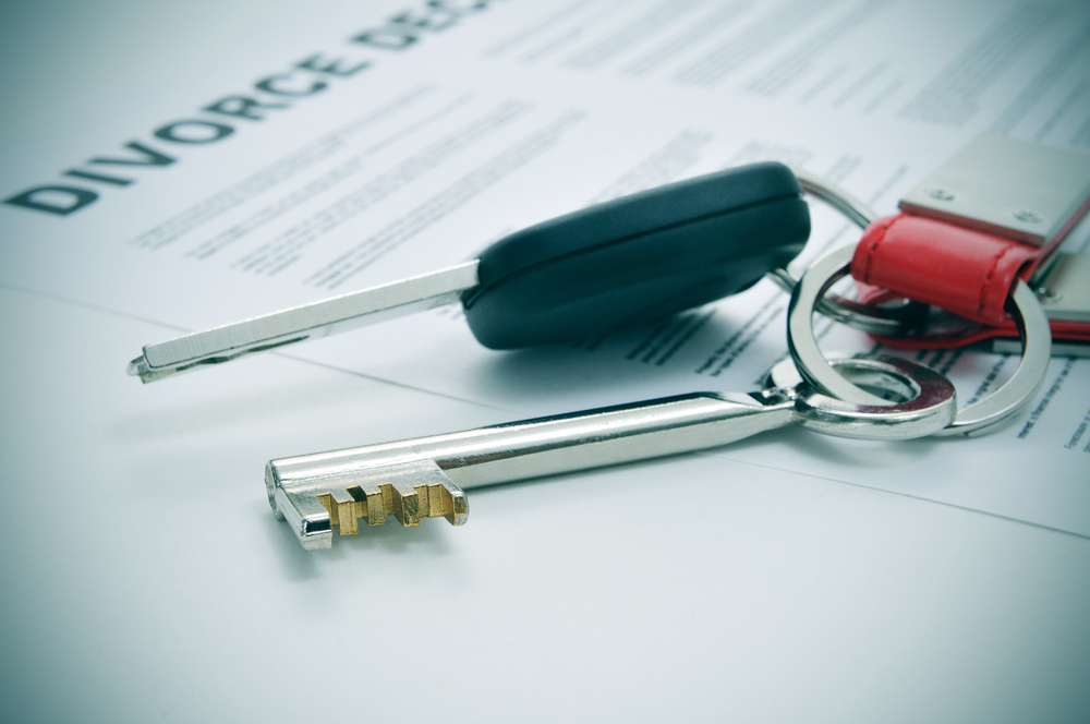 asset division in divorce - keys to home and car